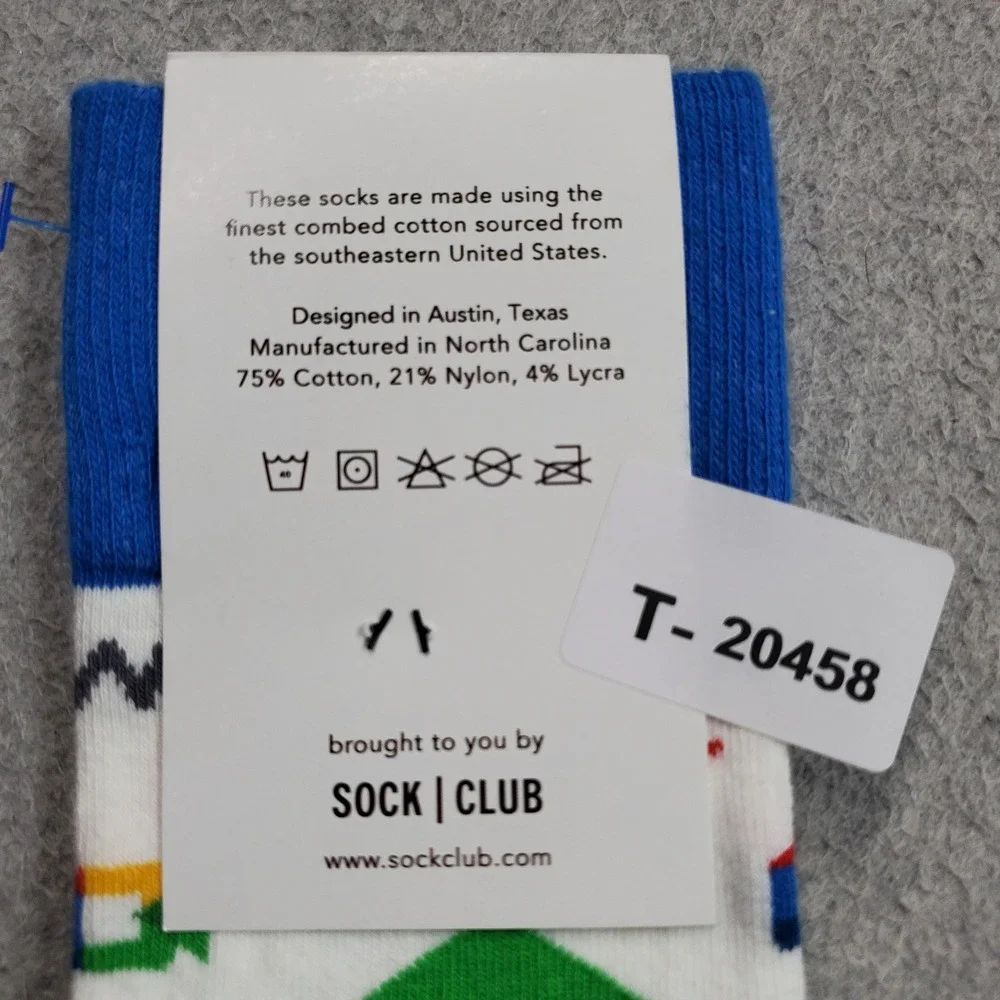 Sock‎ Club Men Socks OS Blue Google Argyle Diamond 2 Pairs NWT